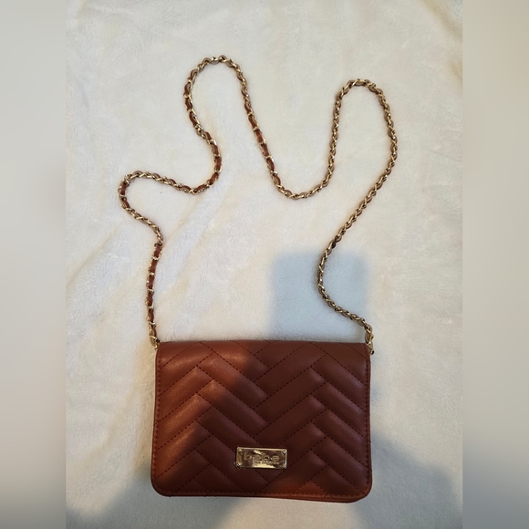 Orange BEBE Los Angeles Quilted Chain Bag - Picture 1 of 3